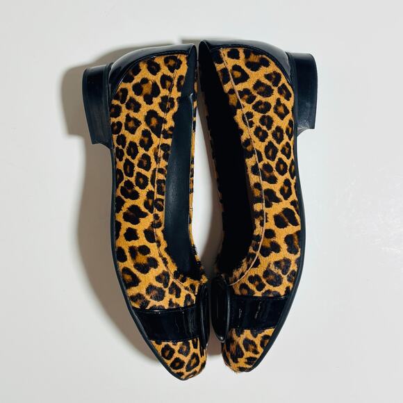 Clarks Cheetah Print Heels – Buckle Low Heel Comfort Shoes - Picture 5 of 9